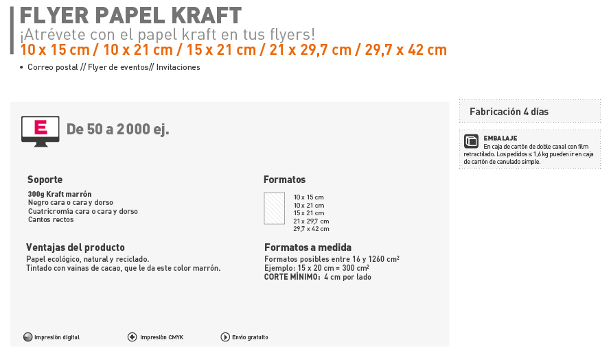 flyers papel kraft online 15 gratis 1r pedido exaprint flyer formatos